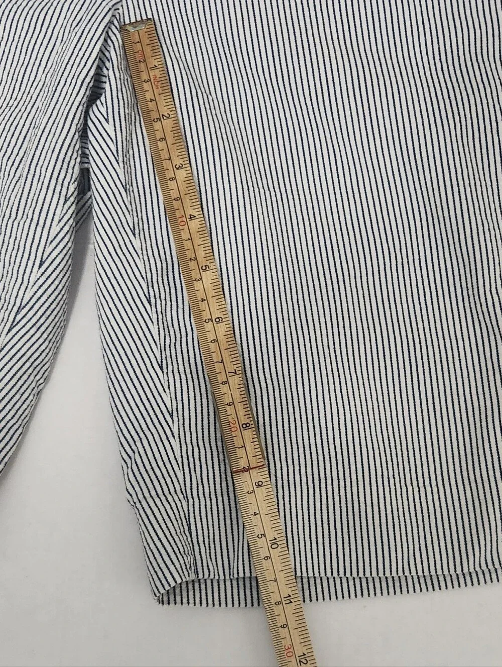 J.Crew City Fit Shorts Navy White Pinstripe Cotton Size 8 Coastal Preppy